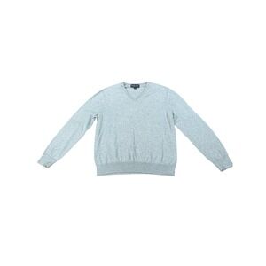 Brooks Brothers Supima Cotton V Neck Sweater Men's Medium Gray Long Sleeve